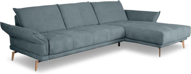 Polsterecke SANSIBAR ROBERTSFORS in Türkis mit Stoffbezug und Wildeiche-Elementen, B/T/H: 281 x 178 x 68 cm - Bild 1