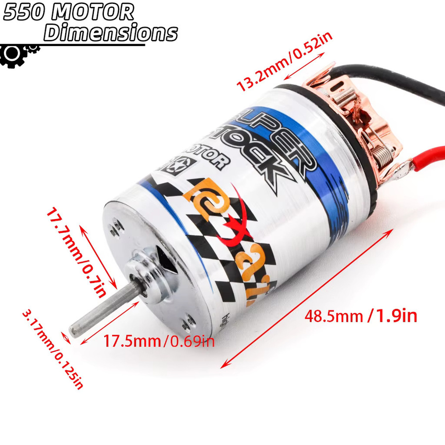RCXAZ Steuerkombinationsset, RC 550 Bürstenmotor 11T-37T ESC 60A, Wasserdicht - Bild 2