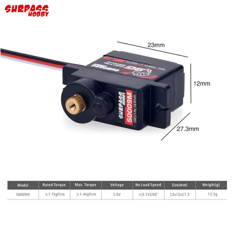 SURPASS Hobby S0009M Digitales Servo, Metall, Schwarz - Bild 2