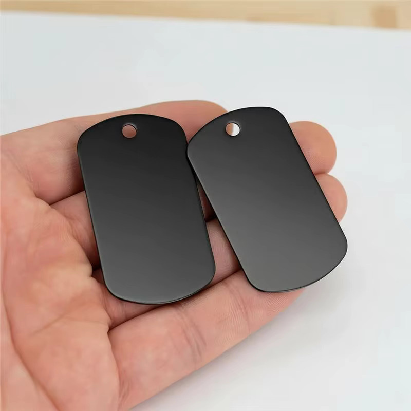 50 Stück Gravierbare DIY-Metallstempel aus schwarz eloxiertem Aluminium als Hundemarken-Rohlinge für Haustier-ID-Tags und Schmuckherstellung - Bild 2