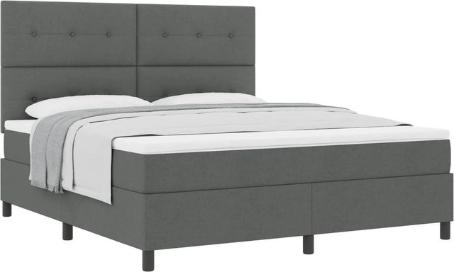 vidaXL Boxspringbett mit Matratze und Taschenfederkern in Grau, B/T/H: 180 x 200 x 40 cm - Bild 1