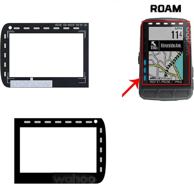 Wahoo ELEMNT ROAM 2. Generation GPS Glas Schutzhülle in Schwarz - Bild 1