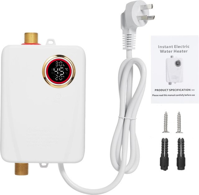 TOMTOP JMS Mini Durchlauferhitzer 3500W 220V Tanklos Sofort-Warmwasserbereiter in Weiß mit AU-Stecker - Bild 1