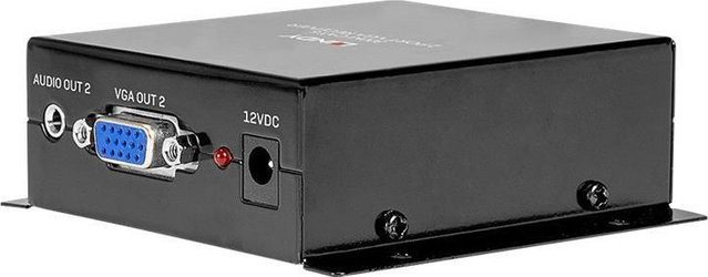 Lindy Cat.6 2 Port VGA Receiver Video und Audio Erweiterung Schwarz (35404) - Bild 1