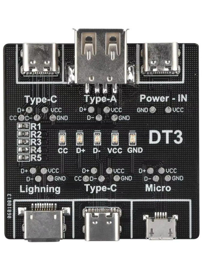 Diymore DT3 USB-C Datenkabel-Erkennungsplatine zur schnellen Fehlerdiagnose von defekten Kabeln in Schwarz - Bild 4