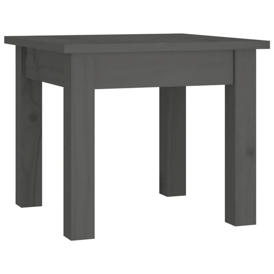 vidaXL Couchtisch aus massivem Kiefernholz in Grau, quadratisch, B/T/H: 35 x 35 x 30 cm - Bild 2