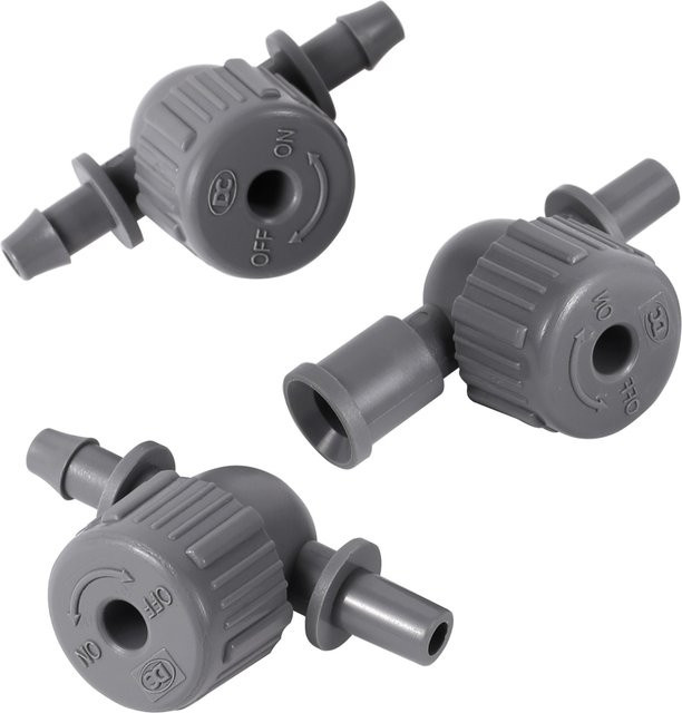 5er Set einstellbare Inline-Ventile zur Bewässerung mit Kugelhahn für 6mm Schläuche, Grau - Bild 1