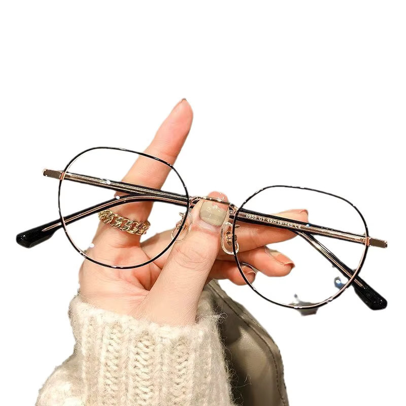 SNQP Korrektionsbrille, rund, Vollrand, Metall, Unisex, Anti Blue Ray - Bild 3