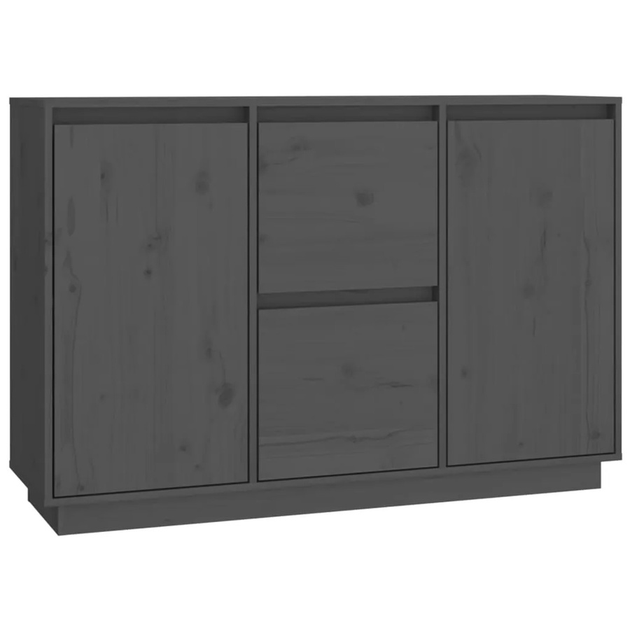 vidaXL Sideboard aus massivem Kiefernholz in Grau mit rustikaler Optik, B/T/H: 111 x 34 x 75 cm - Bild 2