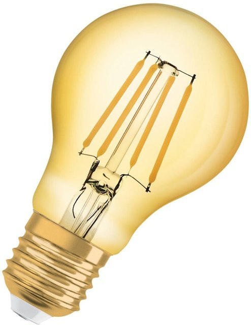 Osram LED-Leuchtmittel Vintage Filamentlampe E27 Tropfenform in Amber Gold Transparent, H x Ø: 10,5 x 6 cm - Bild 1