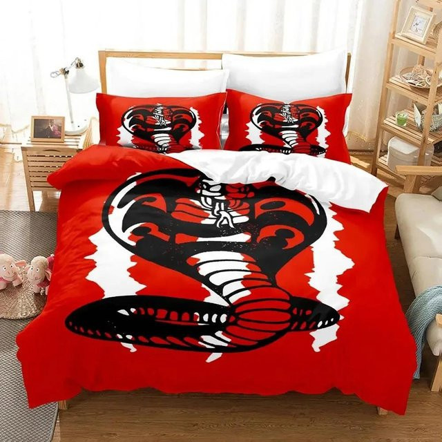 Karate Kid Bettwäsche-Set mit Motiv für Kinder und Erwachsene, Farbe Rot, B/H: 135 x 200 cm - Bild 1