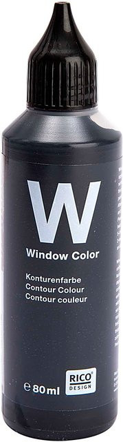Rico Design Window Color Konturenfarbe Schwarz 80ml - Bild 1