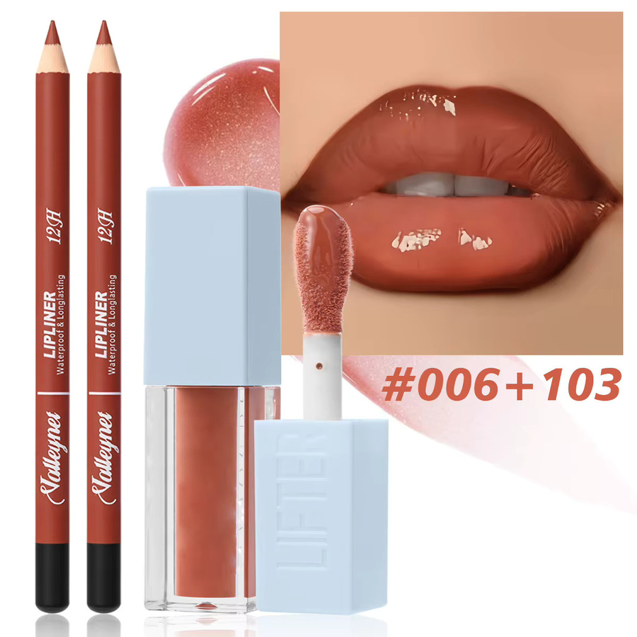 Beauty Glazed Lippen-Set, Lipliner und Lippenöl mit mattem Lippenstift - Bild 1