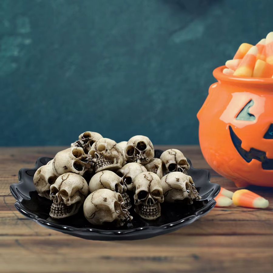 APWIKOGER Schädel Skulpturen in Weiß als Gothic Dekoration für Halloween und Spukhaus-Partys - Bild 4
