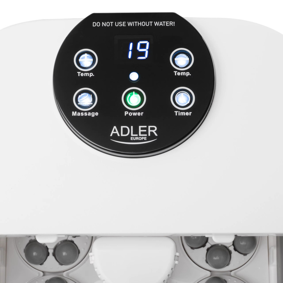 Adler Wasser-Fußmassagegerät mit Warmwasserbereiter, LED-Panel und faltbarem Design in Weiß - Bild 5