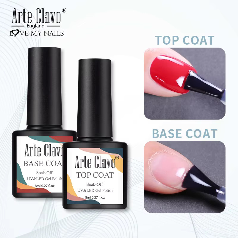 Arte Clavo Top Coat Base Coat Nagelgrundierung, 8 ml, Glänzend - Bild 3