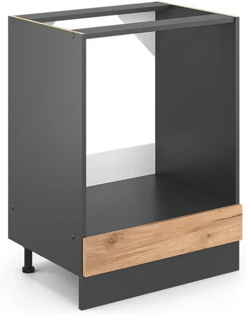 Vicco Herdumbauschrank R-Line Goldkraft Eiche/Anthrazit, Breite: 60 cm, Tiefe: 60 cm, Höhe: 81,6 cm - Bild 1