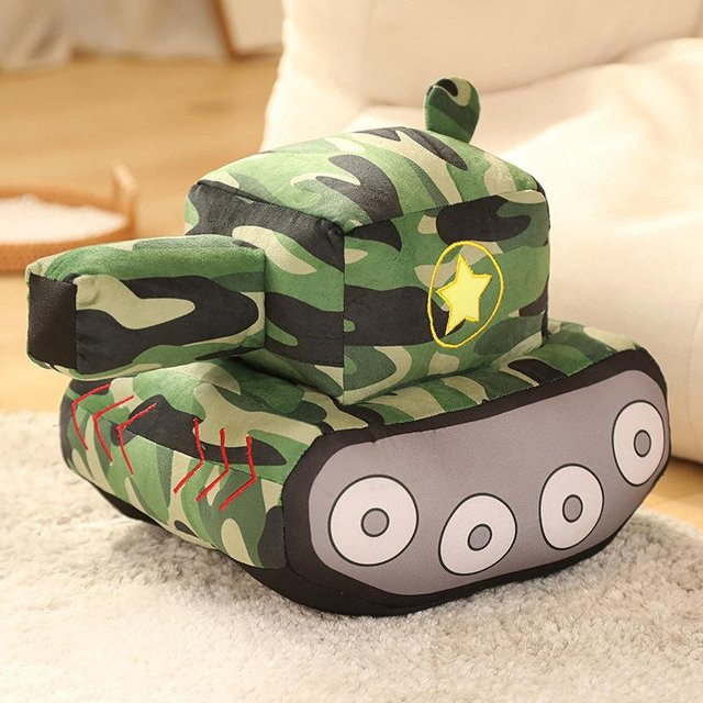 Panzer Plüschtier Kissen, Stoffpuppe, beige - Bild 1