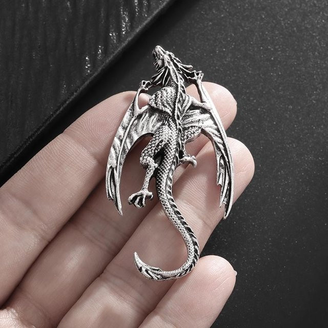 Rui Di Brosche, Fliegender Drache, Silber, Schwarz, Herren - Bild 1