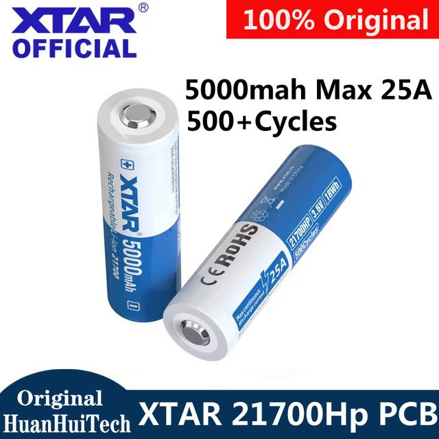 XTAR 21700HP Akku mit 5000 mAh, 3,6 V und vergoldeten Kontakten für Elektrowerkzeuge - Bild 1