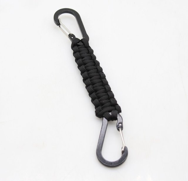 QHSPE Schlüsselanhänger Paracord, schwarze Karabiner - Bild 1