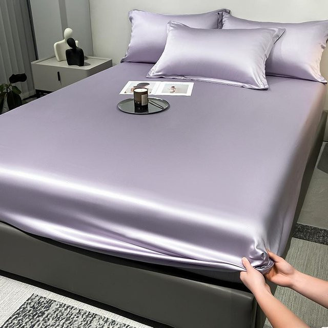 Spannbettlaken Super Six aus Polyester in Lila, B/T: 120 x 200 cm - Bild 1