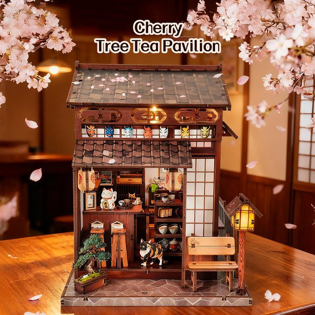 Music Park Die Kirschblütenhütte, 3D-Holzpuzzle, mit Beleuchtung, ab 14 Jahre - Bild 1