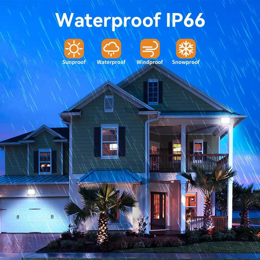 Burhui LED-Flutlicht für den Außenbereich IP66 wasserdicht mit integrierter LED für Haus, Garten und Straße - Bild 5
