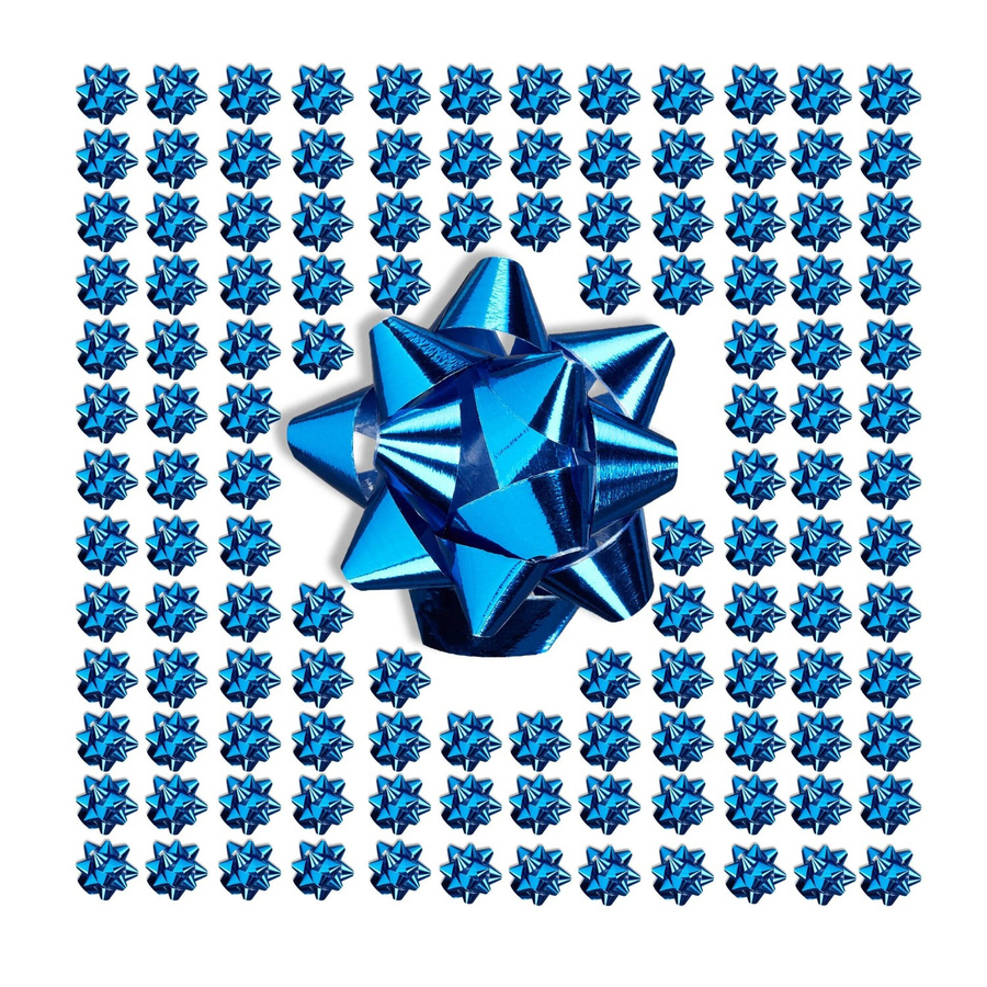 Relaxdays Geschenkschleifen 200er Set aus Polypropylen in Blau, selbstklebend, B/T/H: 2 x 5 x 5 cm - Bild 2