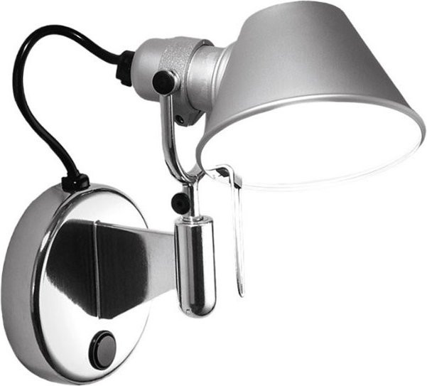 Artemide Tolomeo Micro Faretto Wandleuchte aus Aluminium in Silber mit verstellbarem Schwenkarm - Bild 1
