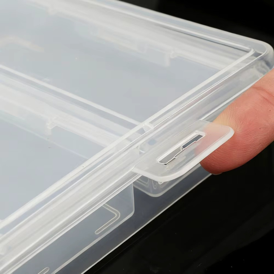 Transparenter Aufbewahrungsbehälter aus Kunststoff mit 4 separaten Boxen für Bastel- und Nähbedarf, B/T/H: 19,5 x 4,0 x 3,0 cm - Bild 3