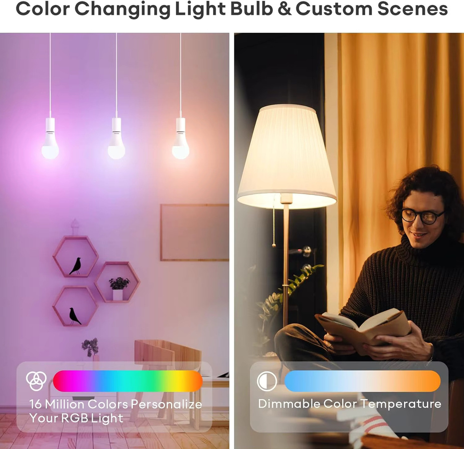 Coolo Smart LED-Glühbirne E27 mit Zigbee 3.0 und Tuya Wifi, RGB+WW+CW Multicolour, 18W, kompatibel mit Amazon Alexa und Google Assistant - Bild 2