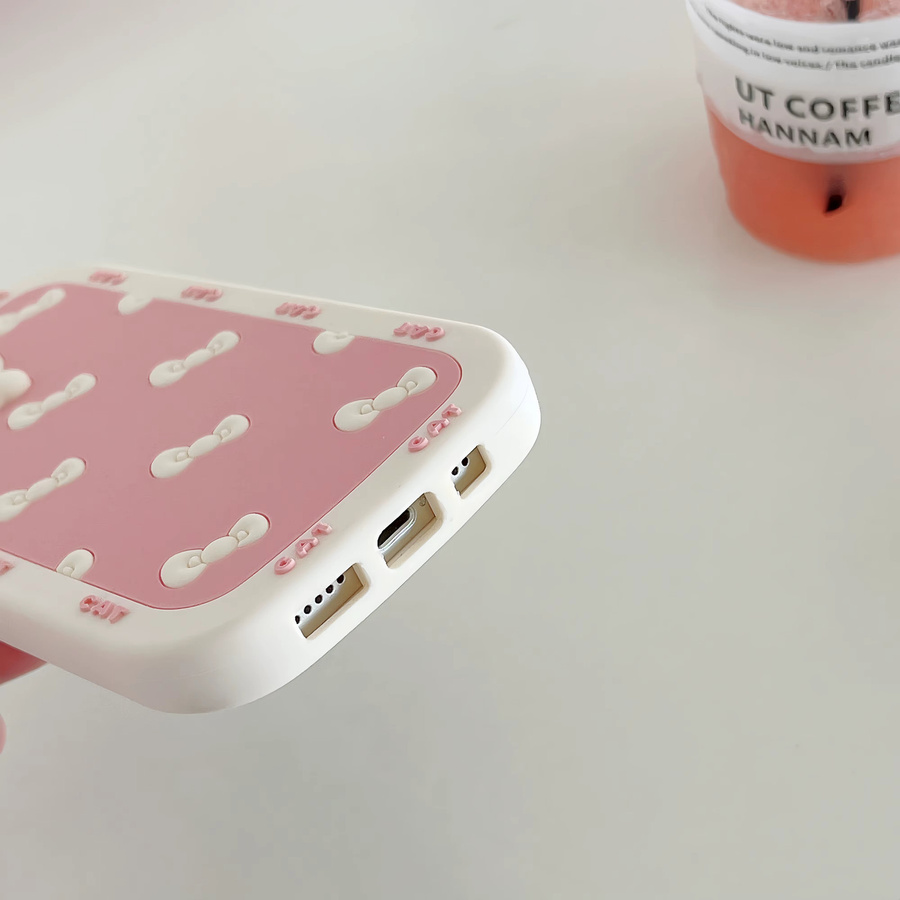 Sanrio Hello Kitty Handyhülle für iPhone mit Cartoon Schleifen Design in Rot, stoßfeste Rückseite - Bild 2