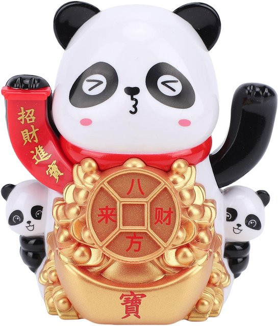 OutsideWorld Solarbetriebene Panda-Figur mit winkendem Arm als Dekoration für Auto Armaturenbrett Büro und Schreibtisch - Bild 1