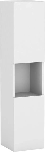 AICA Badezimmerschrank Aalst Hochschrank Matt Weiß Hängend mit 2 Türen und Softclose, Höhe: 130 cm, Breite: 30 cm, Tiefe: 30 cm - Bild 1