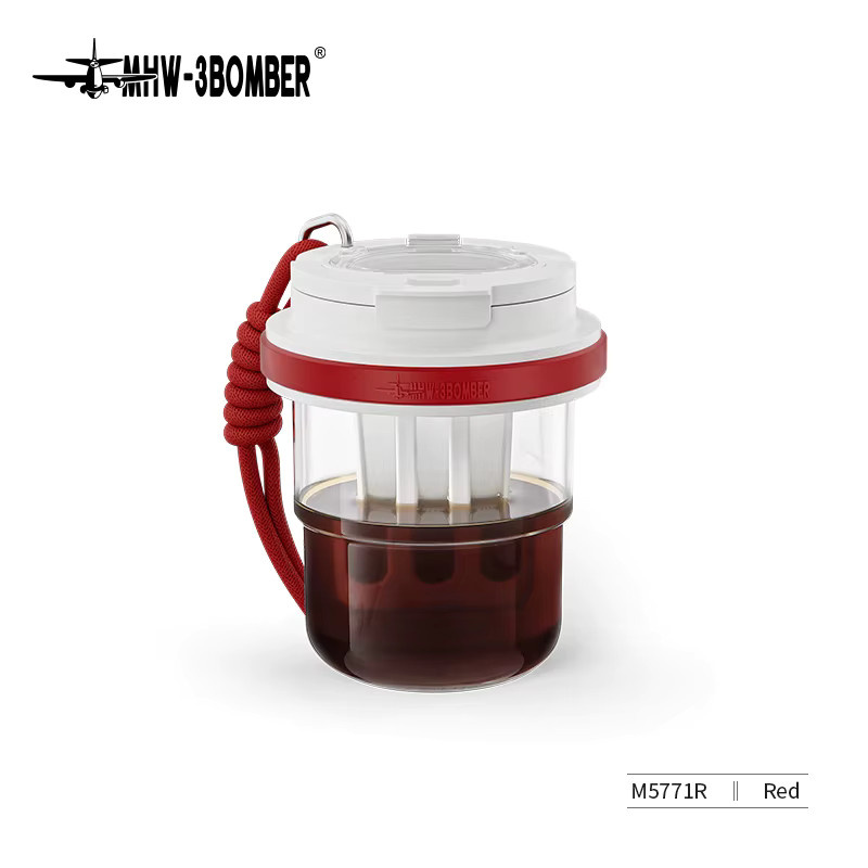 MHW-3BOMBER Kaltbrühbecher mit Trageband, Glas, Pink, 530 ml - Bild 7