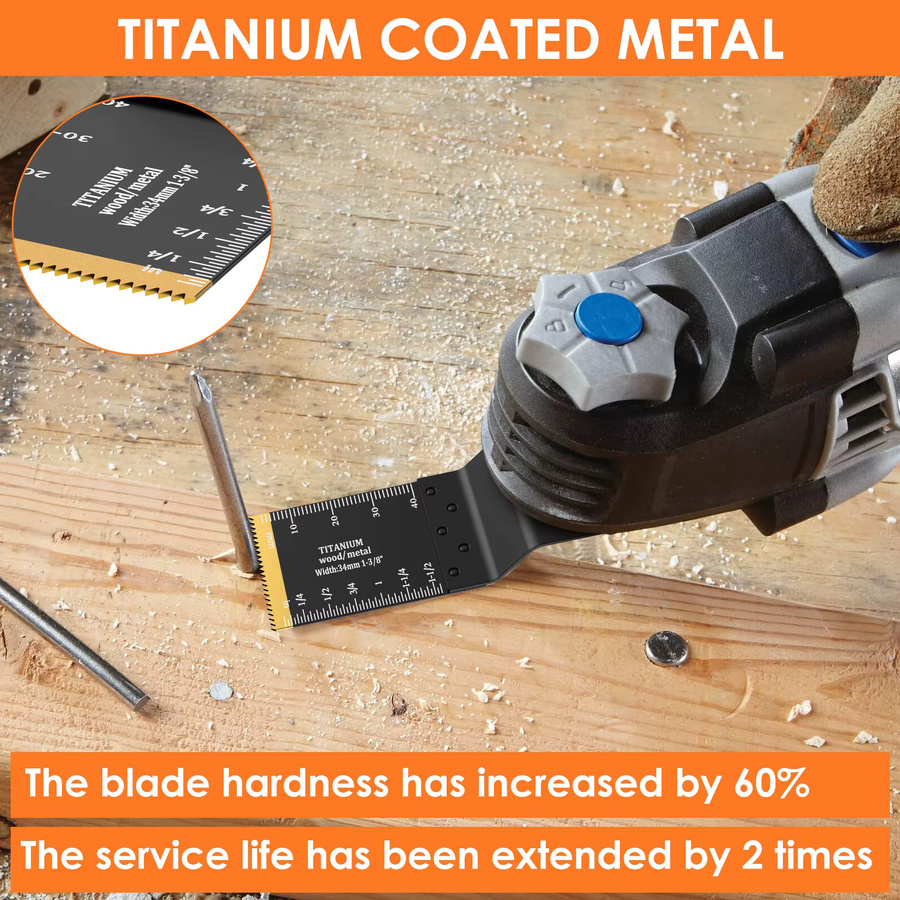 Hands DIY Set mit 27/12 Stück oszillierenden Sägeblättern als universelle Multi-Tool-Schneidklingen zum Schneiden von Holz, Metall und Kunststoff - Bild 5