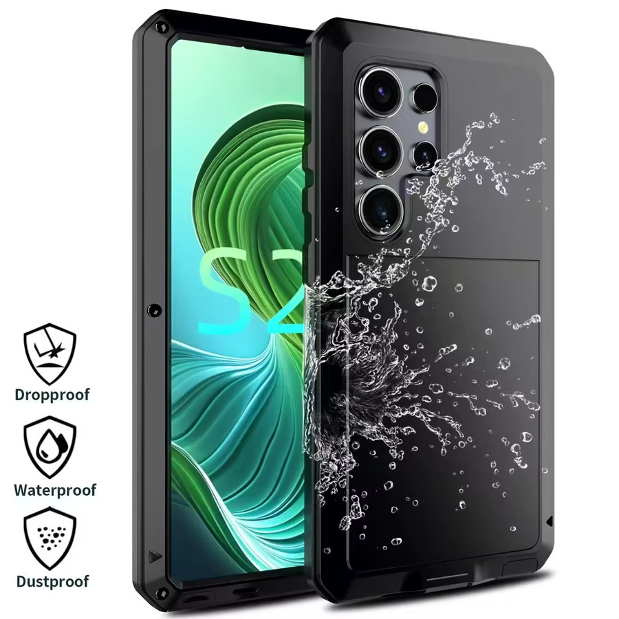Stoßfeste Schutzhülle aus Aluminiumlegierung für Samsung Galaxy S25 S24 S23 S22 in Schwarz - Bild 2