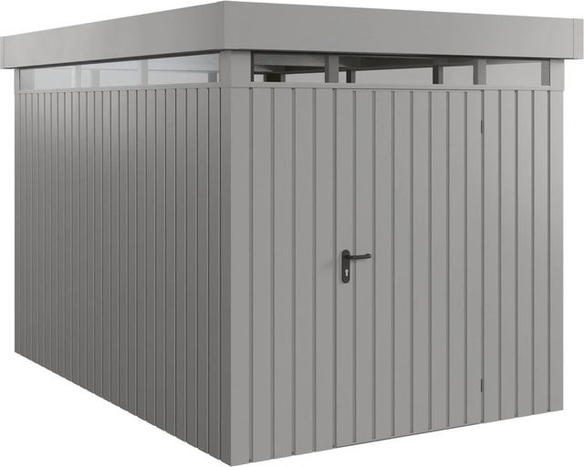 EcoStar Gerätehaus Euroline Pultdach mit Lichtband in Grau, 1-flüglig, B: 325 cm, T: 229 cm - Bild 1