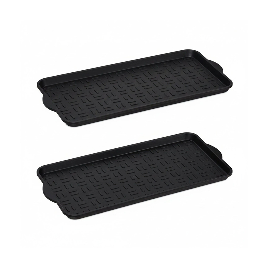 Relaxdays Schuhablage 2er Set aus Polypropylen in Schwarz, B: 75 cm, T: 36,5 cm, H: 3,2 cm, stapelbar - Bild 2