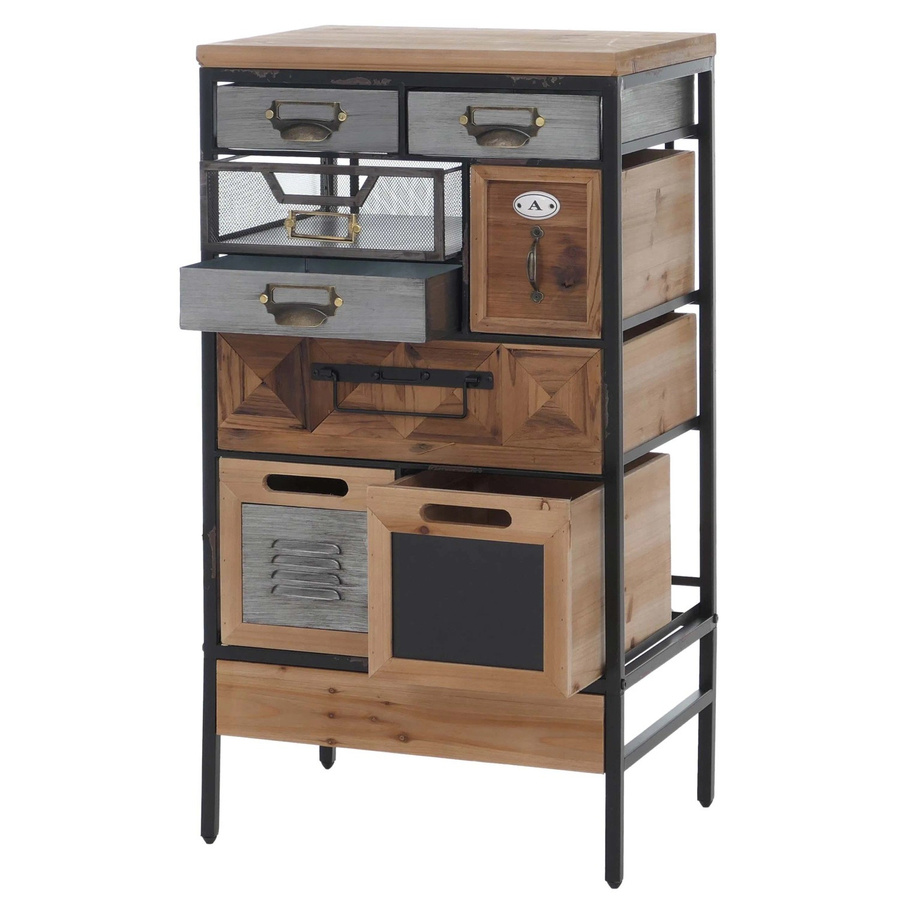 Apothekerkommode MCW-Q77 im Industrial Vintage Design aus Holz und Metall, B/T/H: 85 x 45 x 35 cm - Bild 2