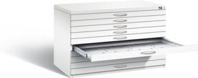 C+P Flachablageschrank Serie 7100_7200 in Verkehrsweiß, H: 76,0 cm, B: 110,0 cm, T: 76,5 cm - Bild 1