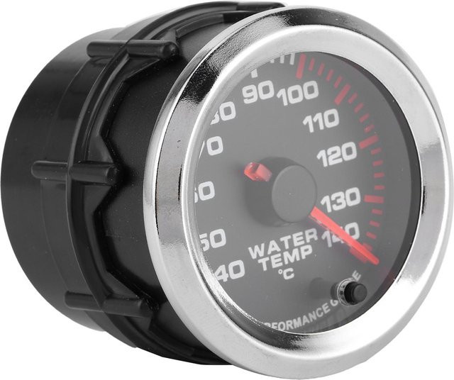 KaiSai Universeller Wassertemperaturanzeige Temperaturmesser mit 7-Farben LED-Anzeige, 12V, Grau, Durchmesser: 52 mm - Bild 1