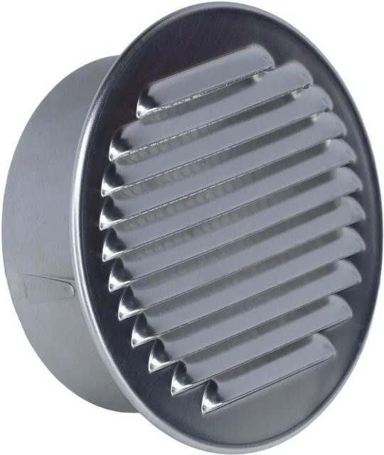 Subtiel Lüftungsgitter Ansaugstutzen aus Aluminium in Silber Durchmesser: 125 mm - Bild 1