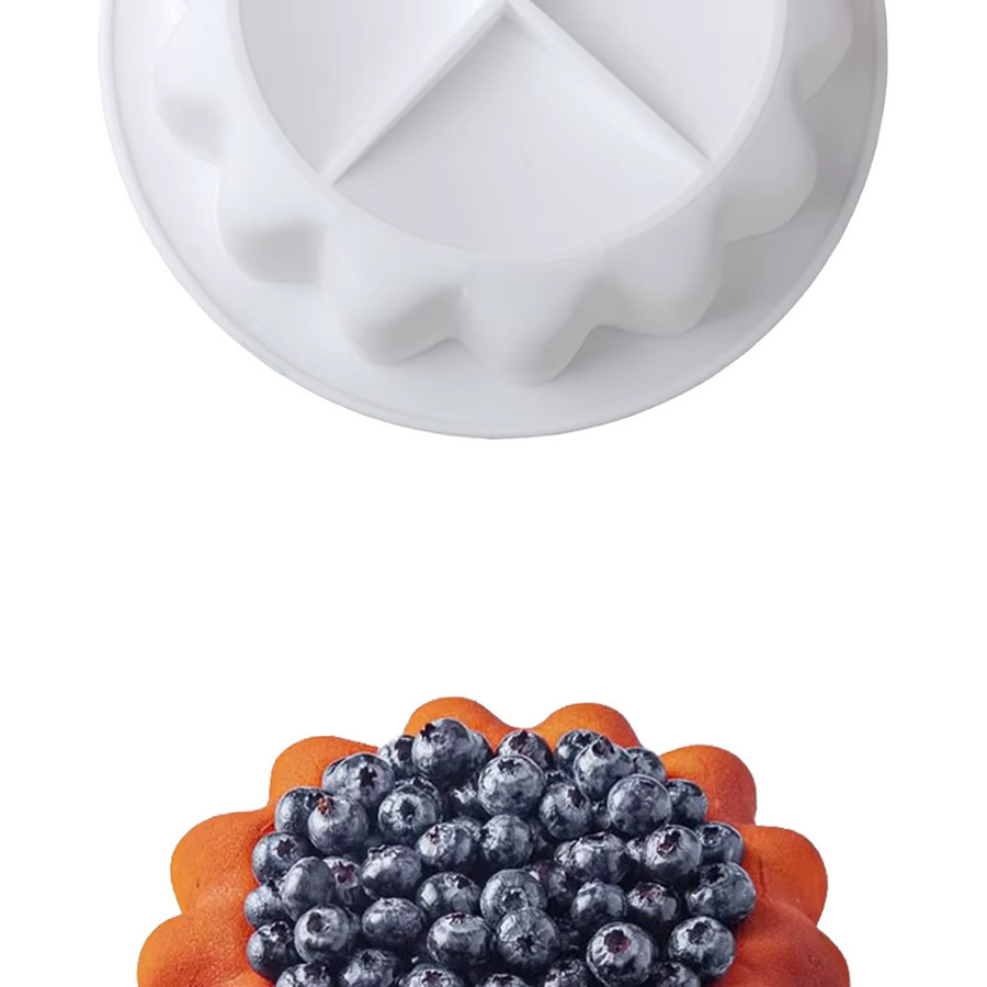 Meibum Silikonform Blumenblatt für Torte und Dessert, Weiß, Durchmesser: 15,2 cm - Bild 5