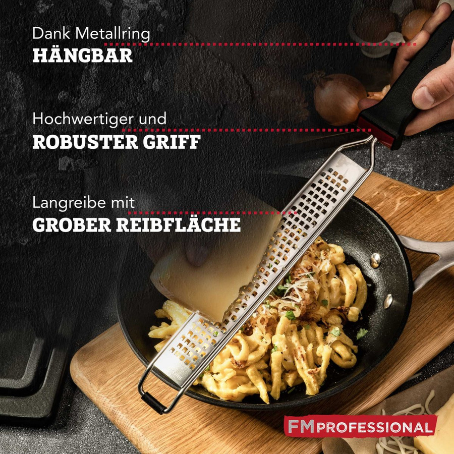 FMprofessional Edelstahl Reibe Presist, grob, Silber, Länge: 45 cm, Breite: 5 cm - Bild 3