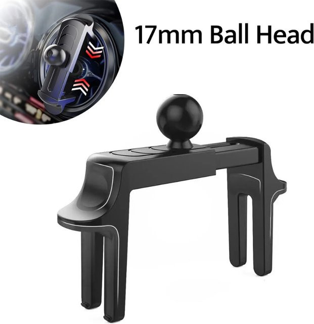 VIKEFON Universal Handyhalterung für Mercedes Benz mit 17mm Kugelkopf für runde Lüftungsschlitze, Schwarz - Bild 1