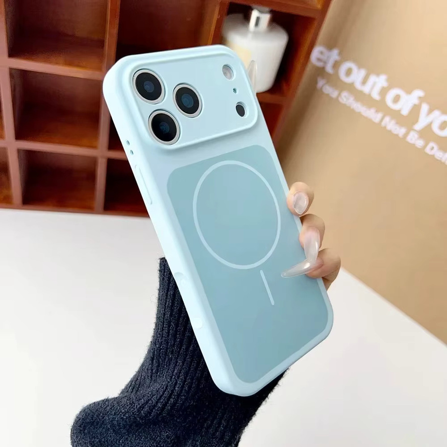 Apple Flüssigsilikonhülle mit MagSafe für iPhone 17 Pro Max und Air 17, Stoßfest und Magnetisch, Grau - Bild 3