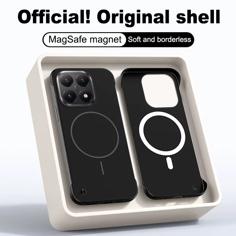 MagSafe Rahmenlose Magnetische Kabellose Ladehülle für Xiaomi 15T Pro und Mi 14T in Schwarz - Bild 2