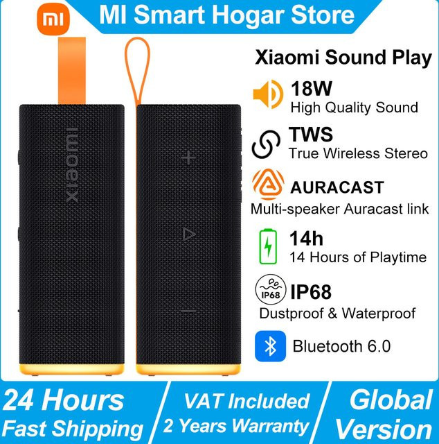 Xiaomi Sound Play Tragbarer Kabelloser Lautsprecher, 18W, Schwarz, TWS True Wireless Stereo mit 14 Stunden Spielzeit - Bild 1